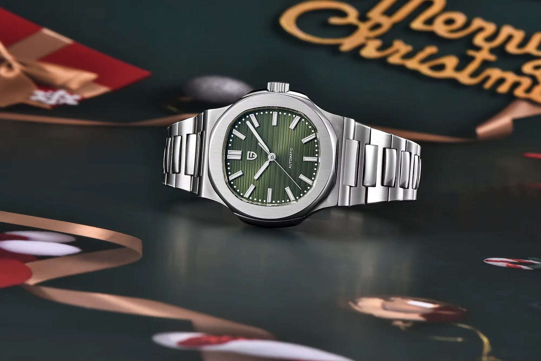 Relógio Masculino Automático Verde Nautic