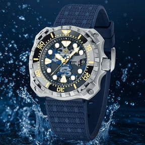 Relógio Masculino Militar Prata Azul Delta Raider