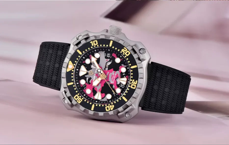 Relógio Masculino Militar Prata Rosa Delta Raider