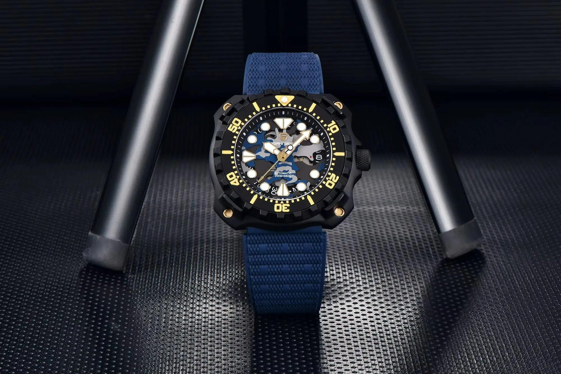 Relógio Masculino Militar Preto Azul Delta Raider