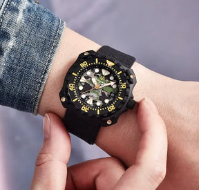 Relógio Masculino Militar Preto Verde Delta Raider