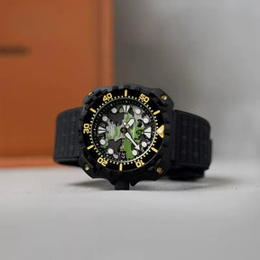Relógio Masculino Militar Preto Verde Delta Raider