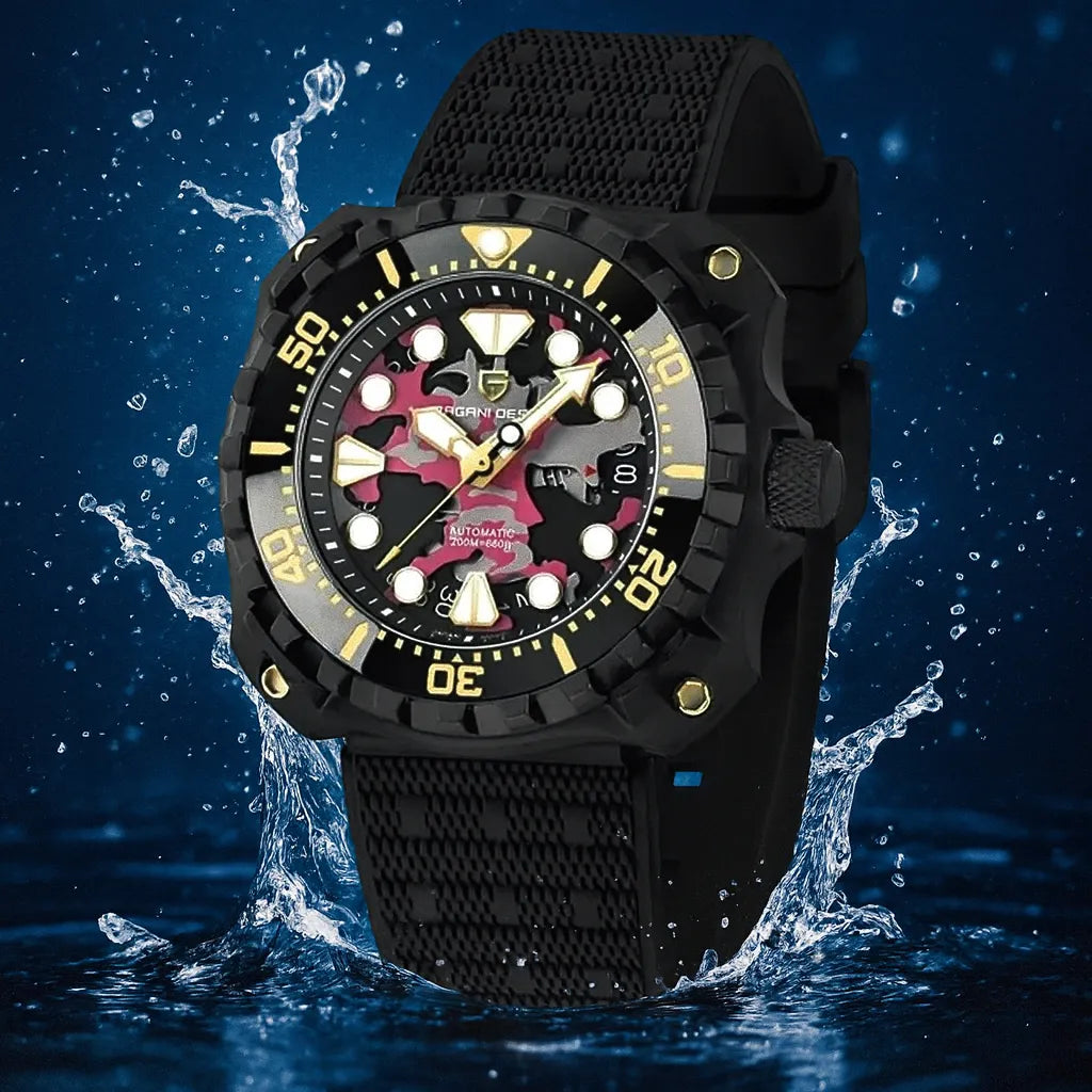 Relógio Masculino Militar Preto Rosa Delta Raider