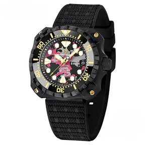 Relógio Masculino Militar Preto Rosa Delta Raider