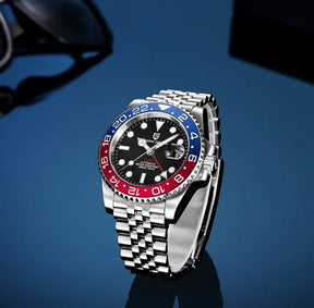 Relógio Valenteo GMT Date Vermelho Azul - Pagani Design