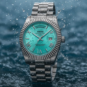 Relógio Masculino Quartzo Azul Turqueza President Date