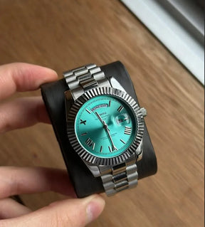 Relógio Masculino Quartzo Azul Turqueza President Date