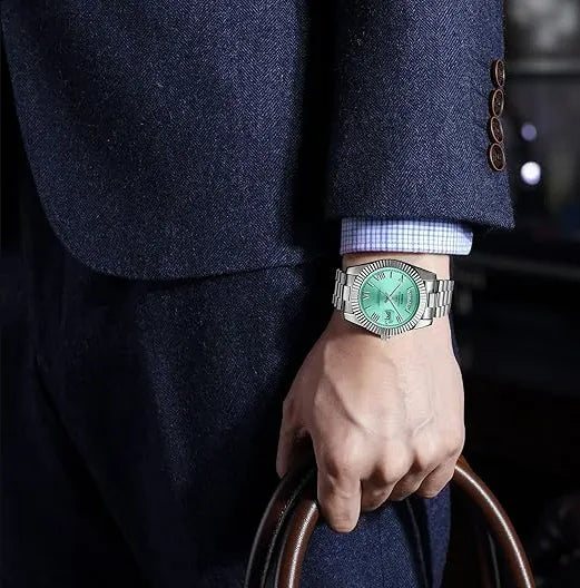 Relógio Valenteo President Date Quartzo Azul Turqueza - Nibosi