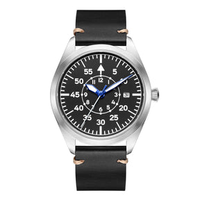 Relógio Militar Automático Pilot Aviator Preto