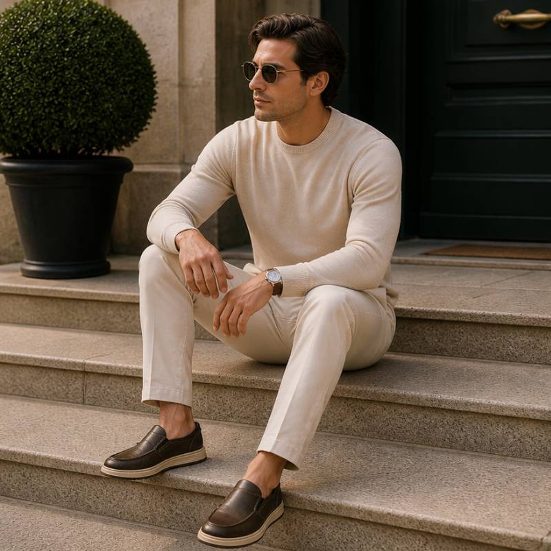Homem Usando Sapato Casual Masculino Valenteo