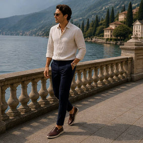Homem Usando o Sapato Casual Masculino Valenteo
