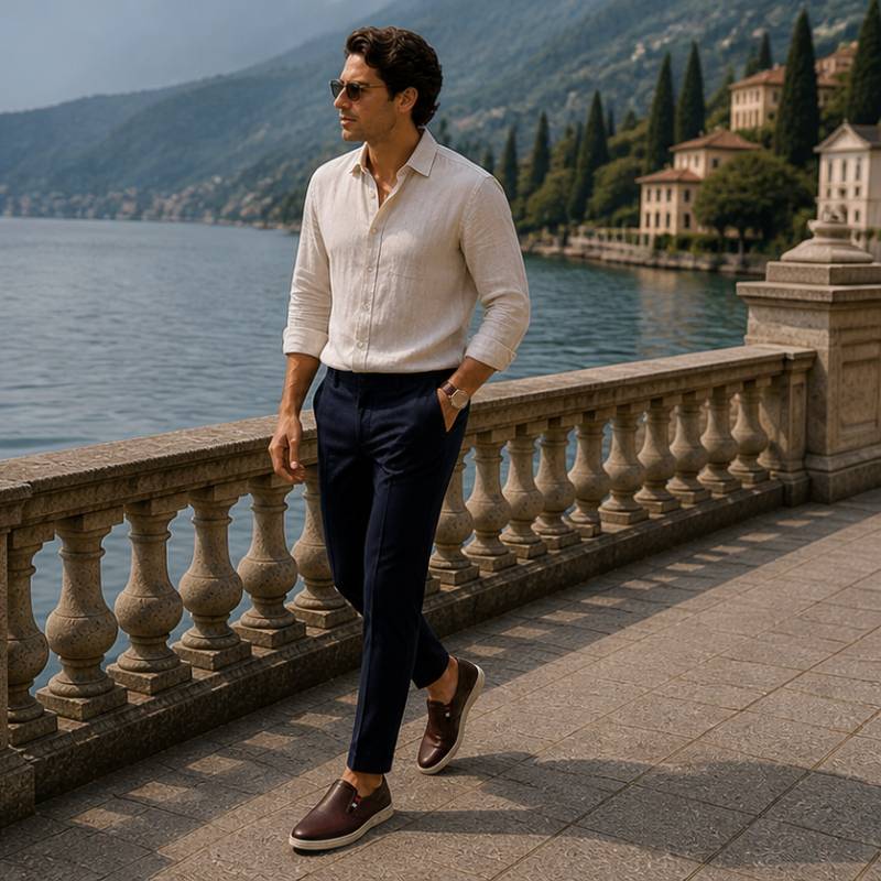 Homem Usando o Sapato Casual Masculino Valenteo