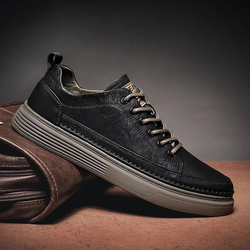 Sapato Masculino Casual Valenteo Ferrato Preto e Marrom