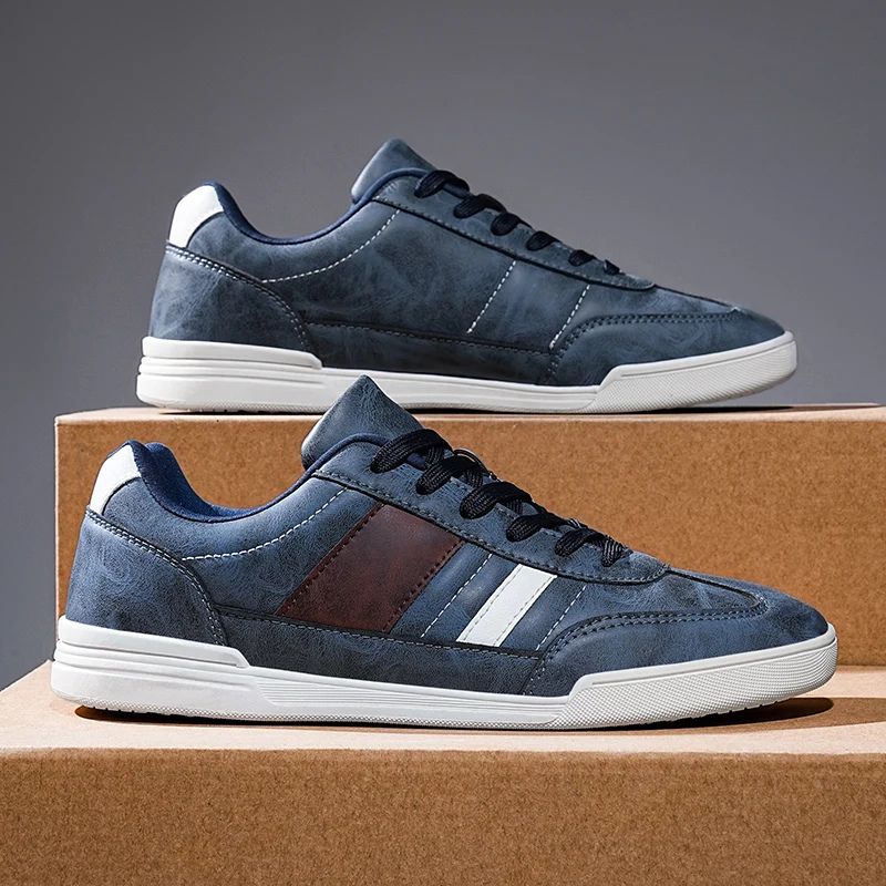 Sapato Masculino Casual de Couro Azul