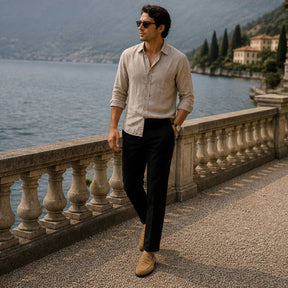 Homem usando o Sapato Mocassim Masculino Valenteo