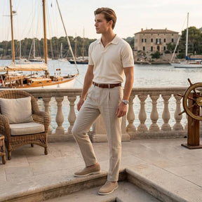Mocassim Masculino Bege Valenteo Monarca