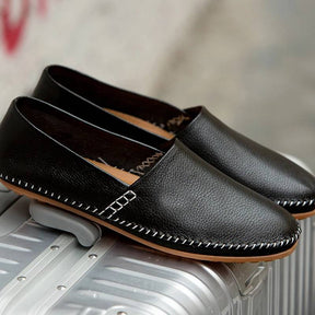 Sapato Mocassim Preto de Couro
