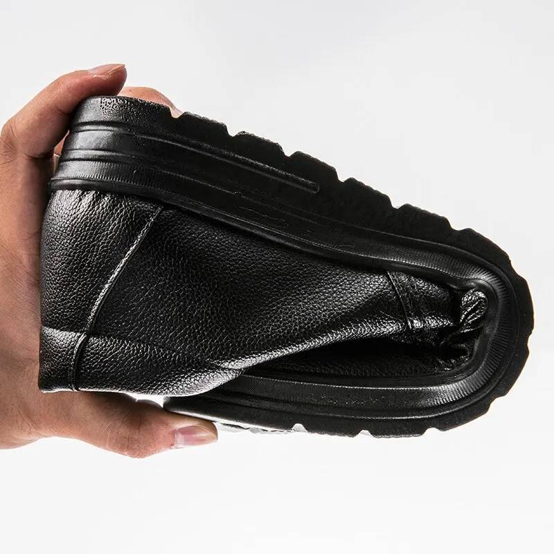 Sapato Mocassim Preto de Couro