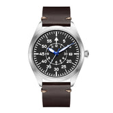 Relógio Militar Automático Pilot Aviator Marrom