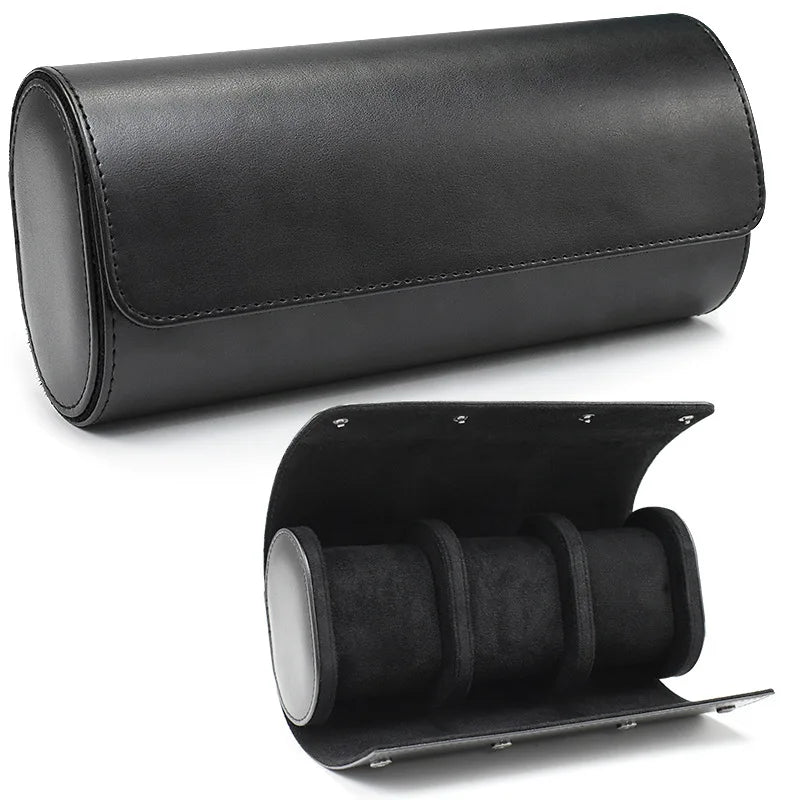 Case Porta Relógios em Couro Valenteo Preto