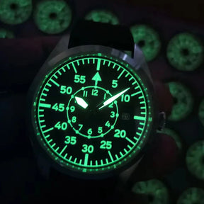 Relógio Militar Automático Pilot Aviator Marrom