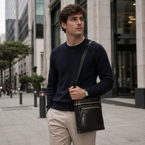 Shoulder Bag Masculina em Couro Legítimo Valenteo Vicenza