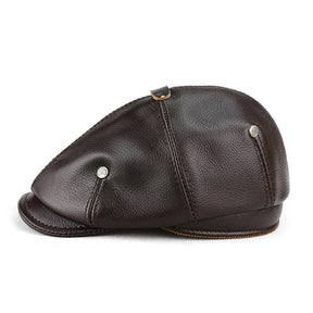 boina estilo newsboy couro legítimo masculina marrom
