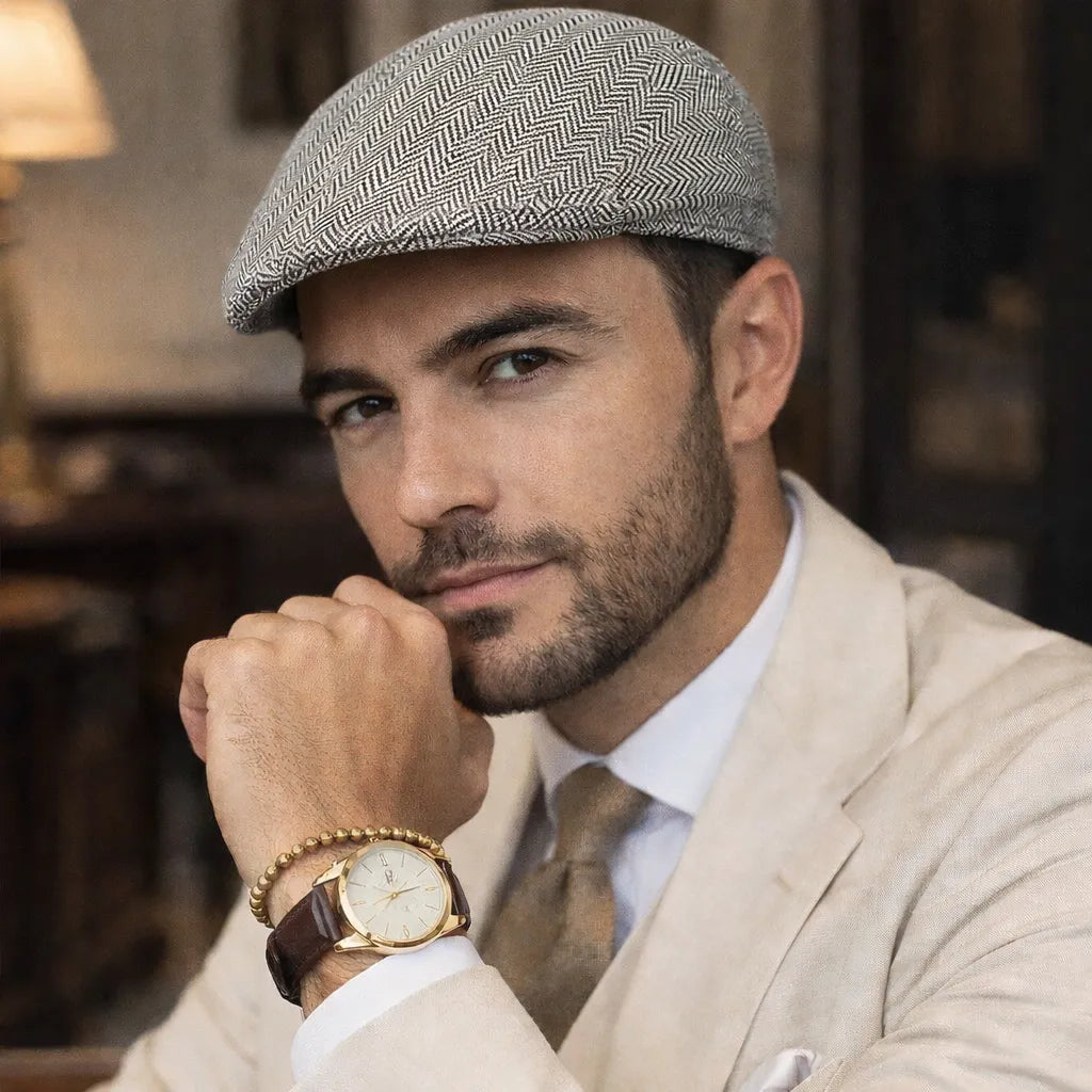 boina inglesa clássica masculina para inverno valenteo lancaster