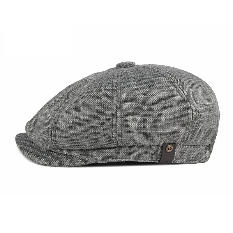 boina de linho masculina valenteo provence cinza