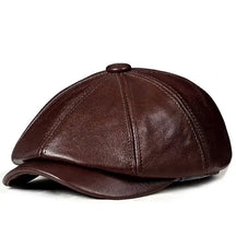 boina masculina couro estilo retrô clássico