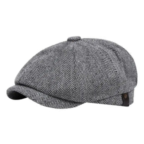 boina newsboy cinza estilo britânico