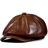 boina newsboy couro legítimo marrom