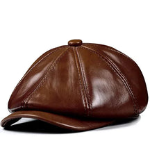 boina newsboy couro legítimo marrom