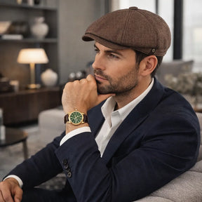 boina newsboy masculina marrom clássica