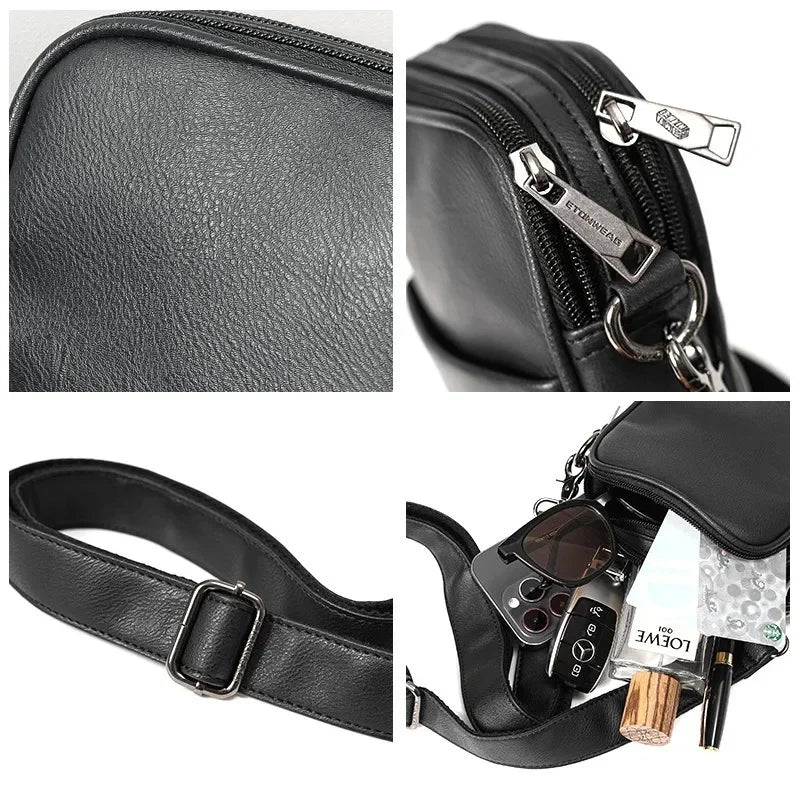 bolsa masculina transversal em pu de alta durabilidade