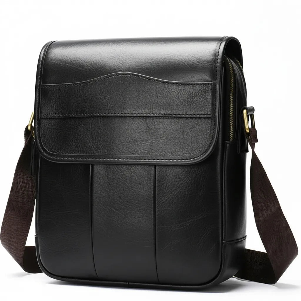 bolsa mensageiro masculina preta moderna