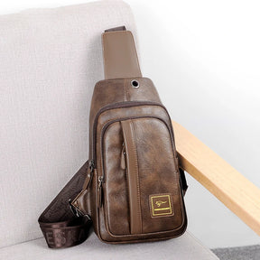 bolsa peitoral masculina chest pack marrom