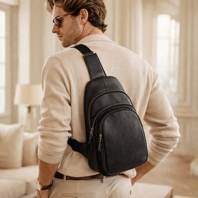 bolsa transversal couro bovino masculina