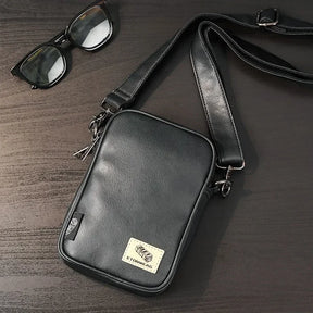 bolsa transversal shoulder bag em couro pu preto