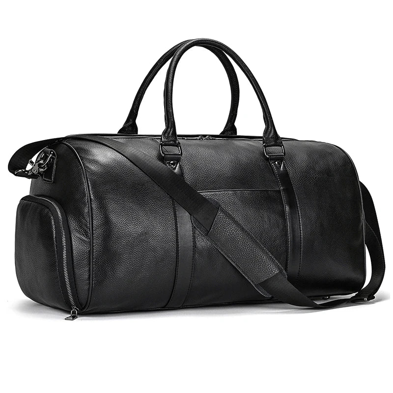 bolsa viagem couro legítimo masculina luxo