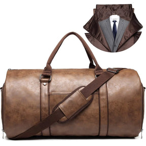 bolsa de viagem masculina de couro marrom