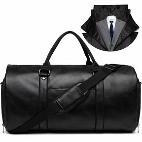 bolsa de viagem masculina de couro preta