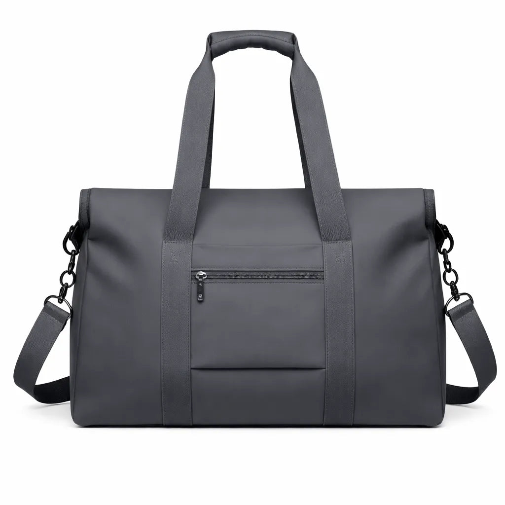 bolsa de viagem cinza para negócios com grande capacidade