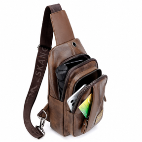 bolsa peitoral masculina chest pack marrom