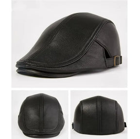 chapéu boina couro masculino inverno