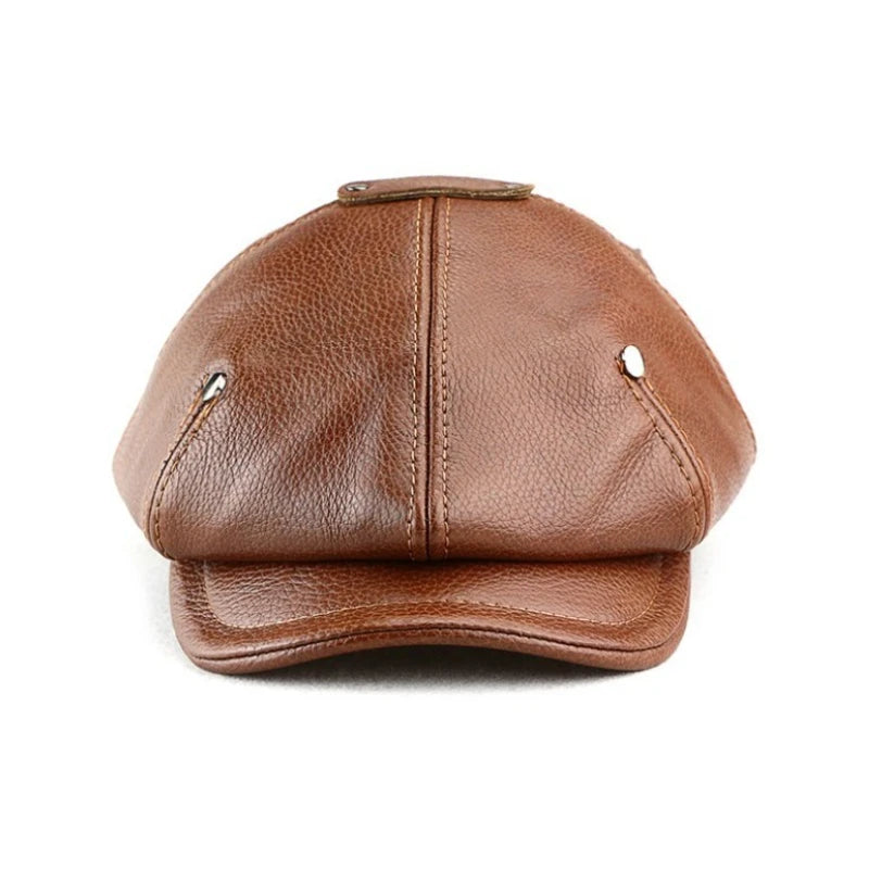 chapéu boina masculina estilo retrô em couro