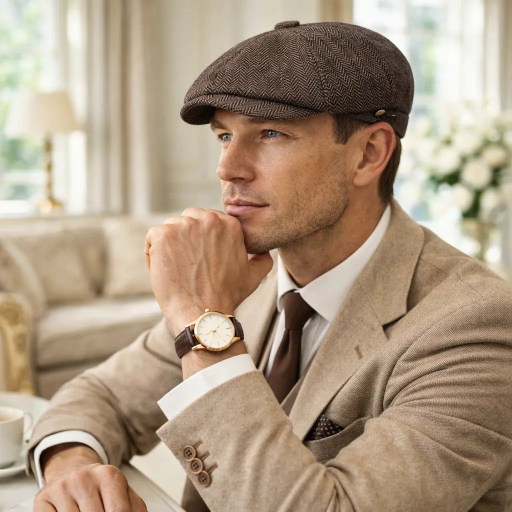 chapéu estilo inglês masculino outono inverno