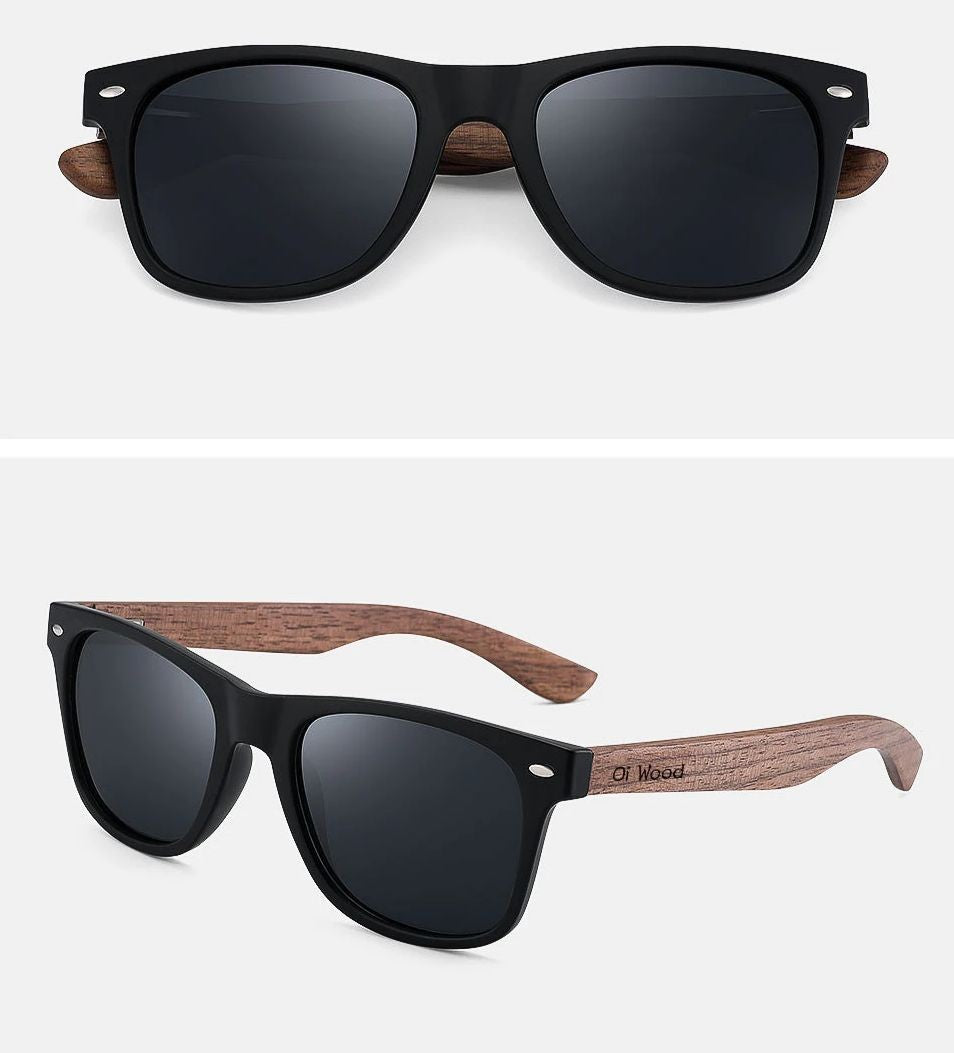 Óculos Masculino  de sol Valenteo Wood preto