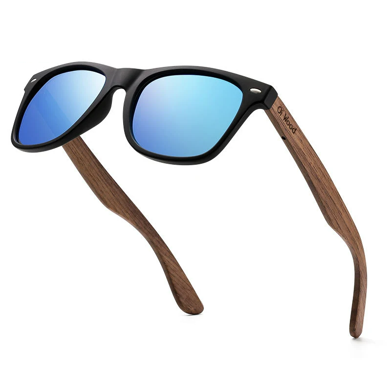 Óculos de Sol Masculino Valenteo Wood Azul