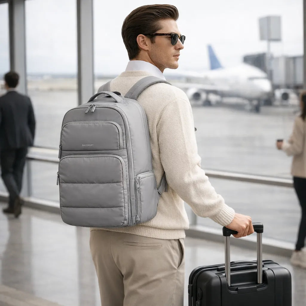 design minimalista de mochila masculina executiva para viagens